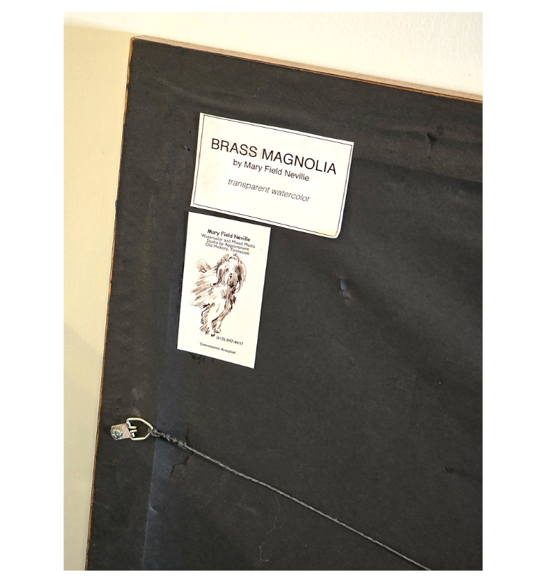 Brass Magnolia Painting Signed by Artist