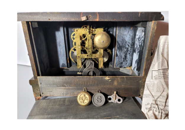 Clock Marked SF with Brass Feet Lions Head