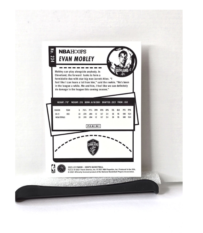 Evan Mobley Rookie Basketball Card Cleveland Cavaliers 2021-22 Panini Hoops