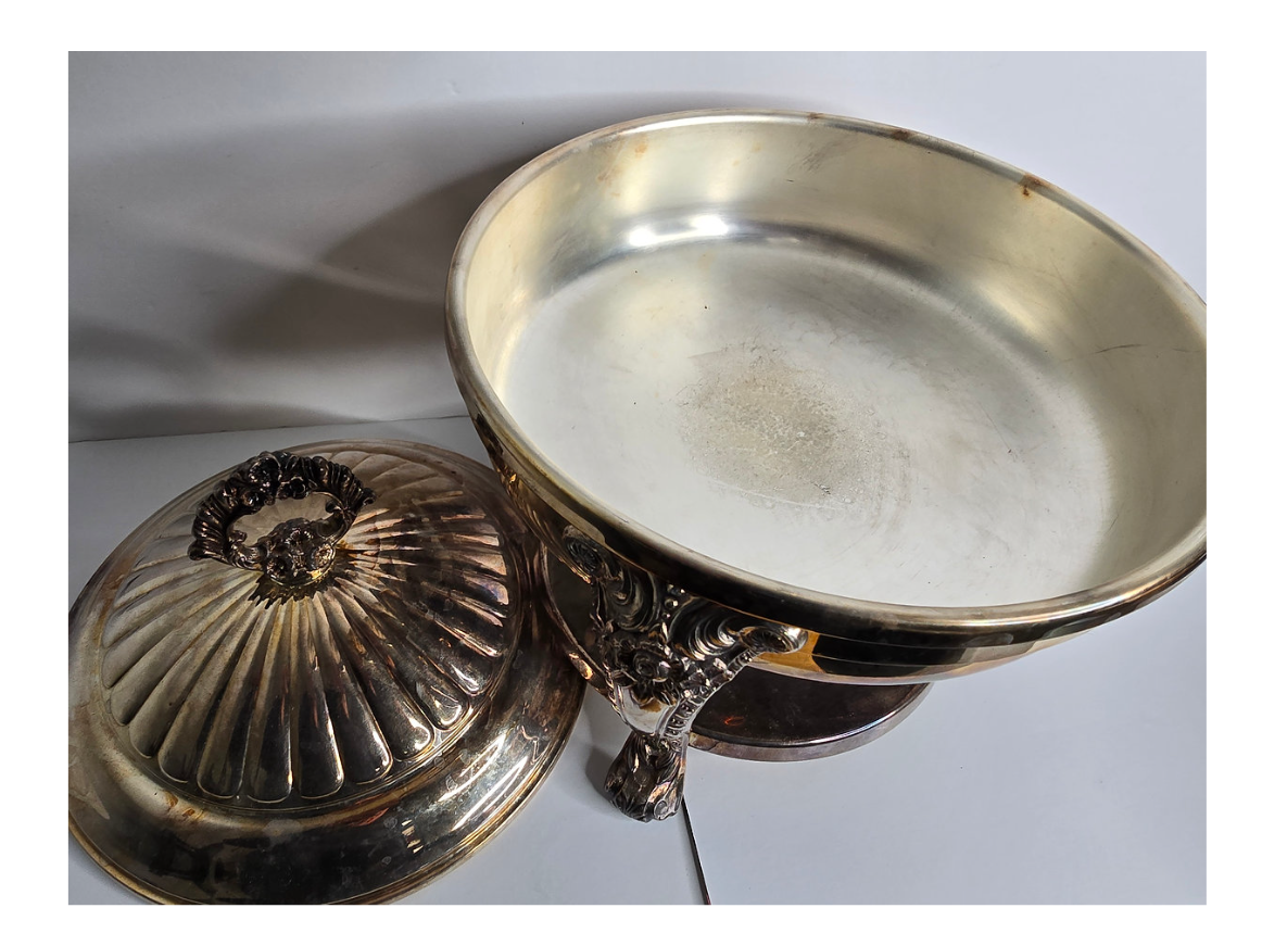 F.B. Rogers Silver Antique Chafing Dish with Oil Burner
