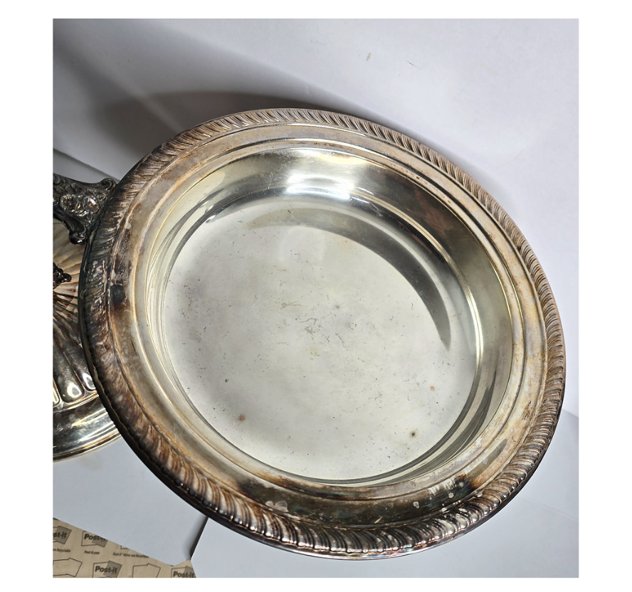 F.B. Rogers Silver Antique Chafing Dish with Oil Burner