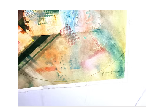 Geometric Sunburst Painting Signed by Artist