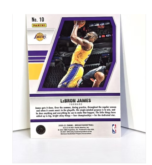 LeBron James NBA Basketball Card 2020 Panini Mosaic No. 10