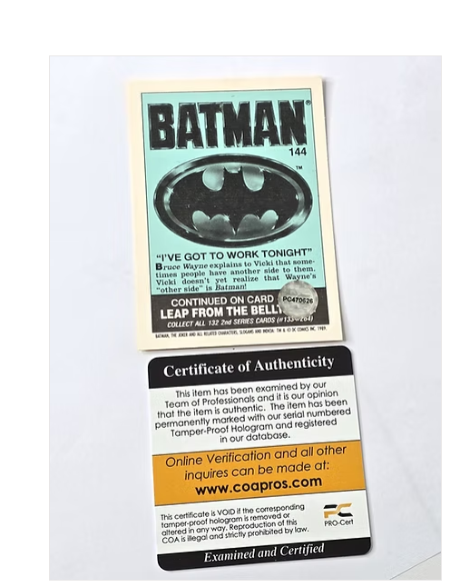 Michael Keaton Signed Autograph DC Comic Card 1989 Batman No. 144