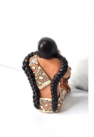 Native American Clay Storyteller Figure Women with Kids Signed by Terrie Saxon