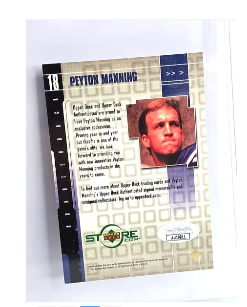Peyton Manning Signed Autograph Trading Card - JSA Authenticated