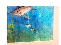 Sea Creatures Painting Ink and Gouache Signed by Artist