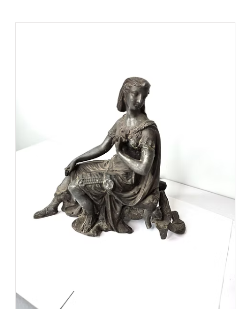 1800s Victorian Sculpture Metal Women