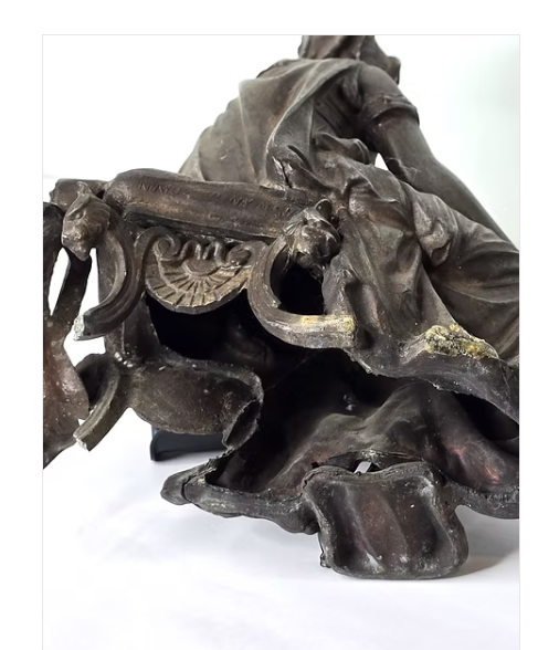 1800s Victorian Sculpture Metal Women