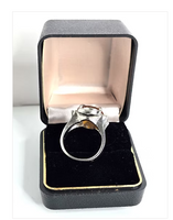 Vintage Sterling Silver Citrine Ring with CZ Clusters