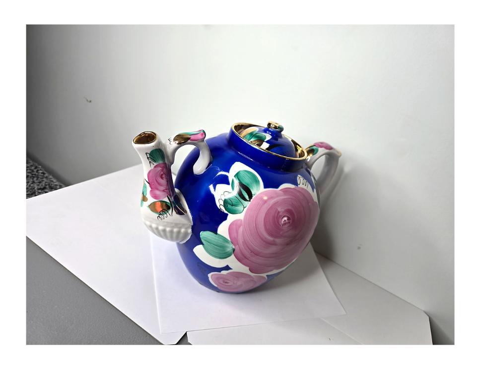 Ayaebo Teapot Hand Painted Russian Vintage with Gold Trim