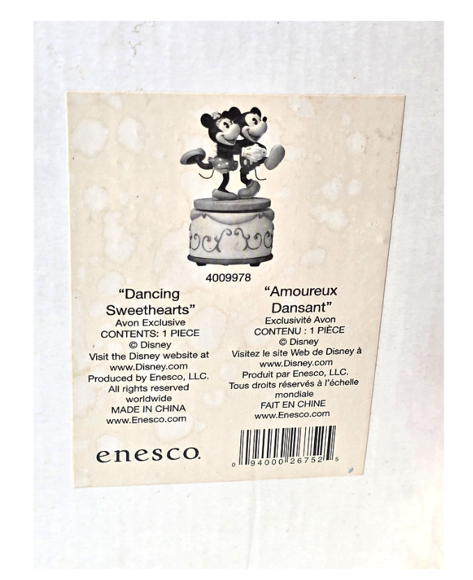 Disney Sweethearts Musical Figurines Mickey Minnie Enesco Avon Exclusive