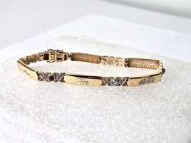 Vintage Sterling Silver Bracelet with Gemstones