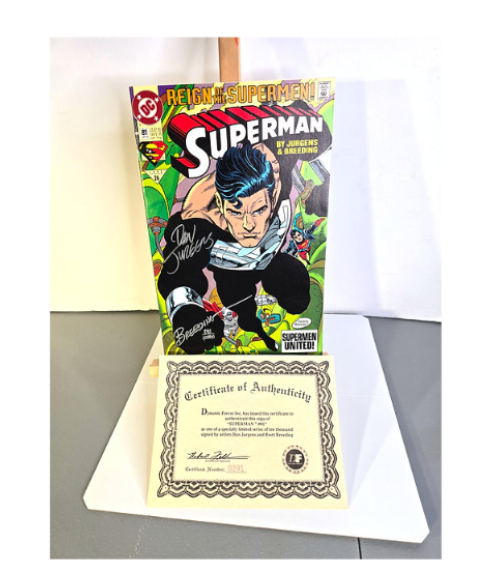Superman DC Comics 1993 Signed by Jurgens Breeding