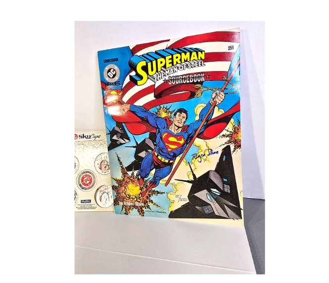 Superman Sourcebook with Skycaps Signed by Roger Stern