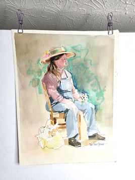 The Gardener Painting Art Signed by Artist