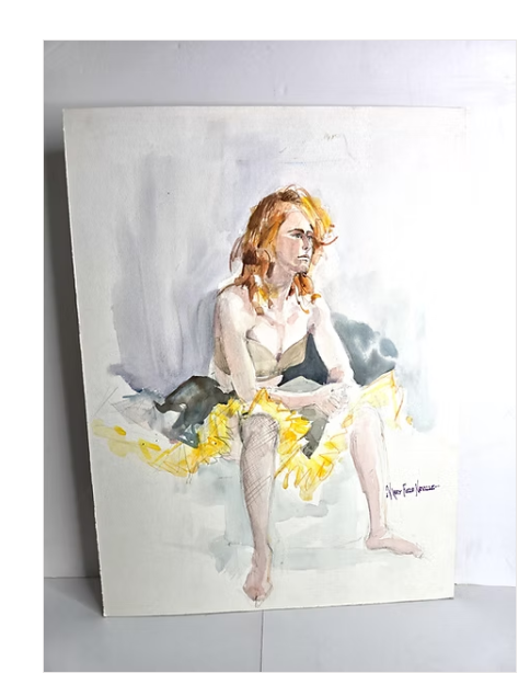 Time Out Painting Original Artwork Watercolor