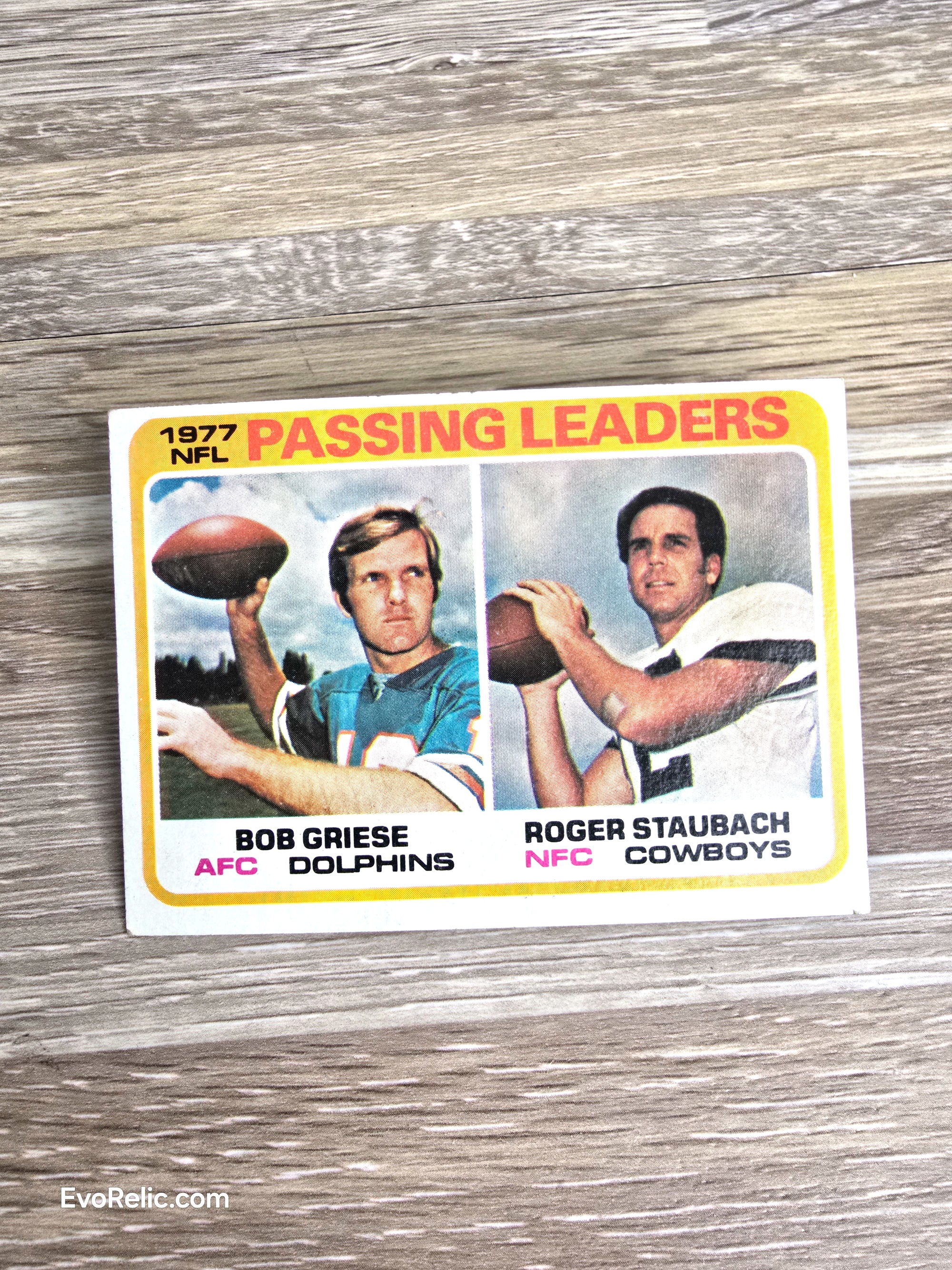 Topps NFL Football Card 1978 Passing Leaders Griese Staubach No. 331