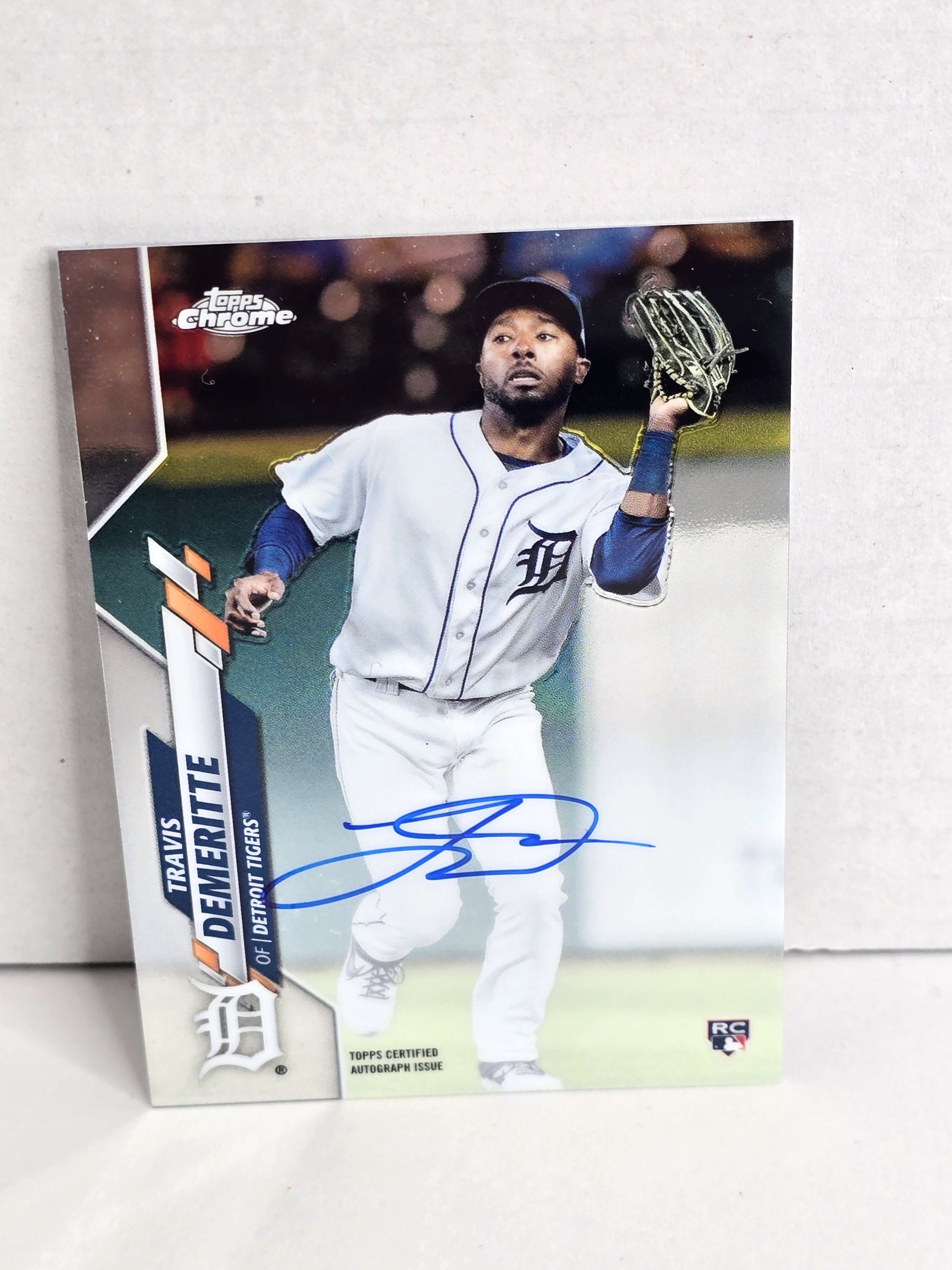 Travis Demeritte Signed Tigers Rookie Baseball Card 2020 Topps No. RA-TD