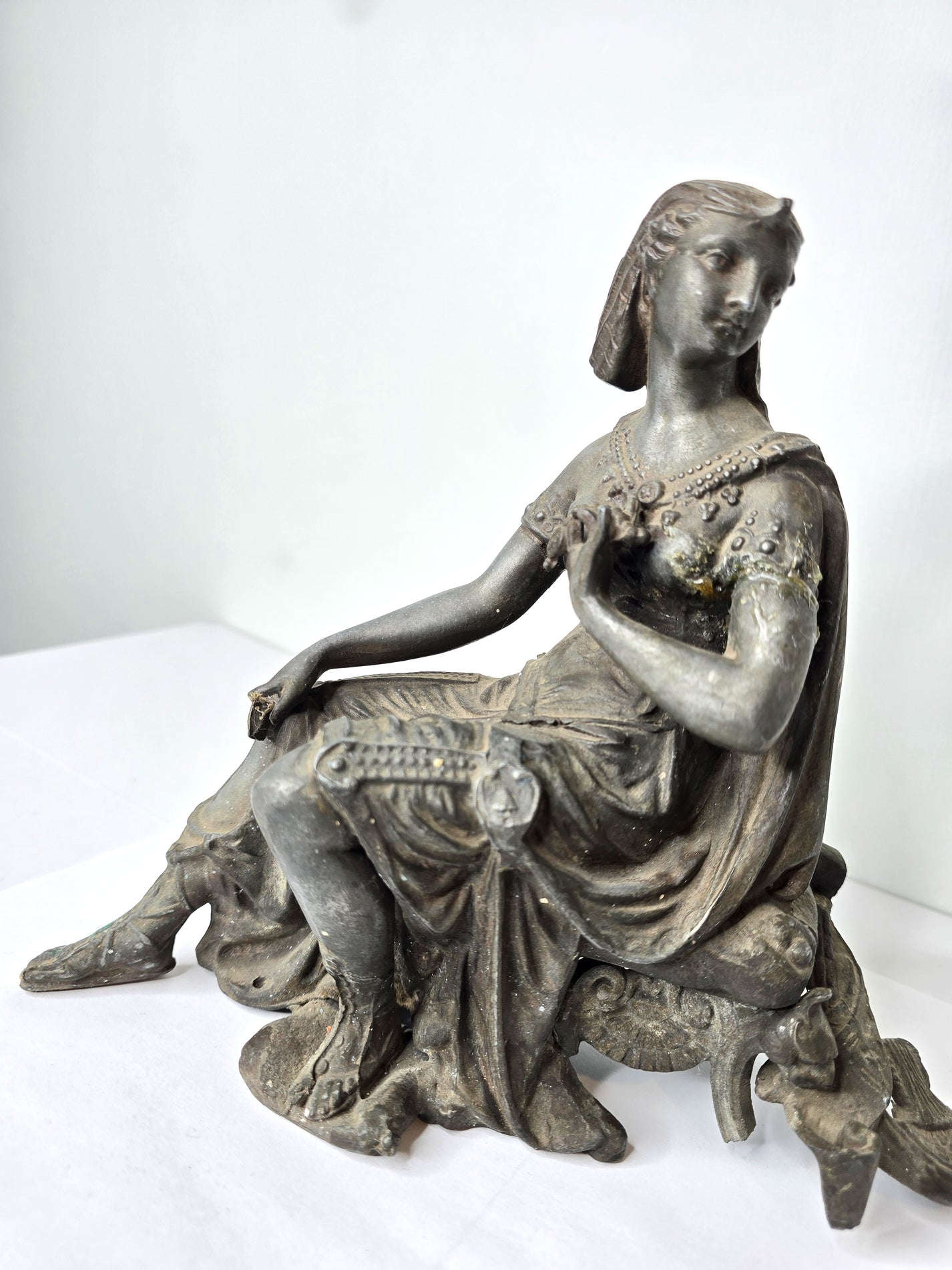 1800s Victorian Sculpture Metal Women