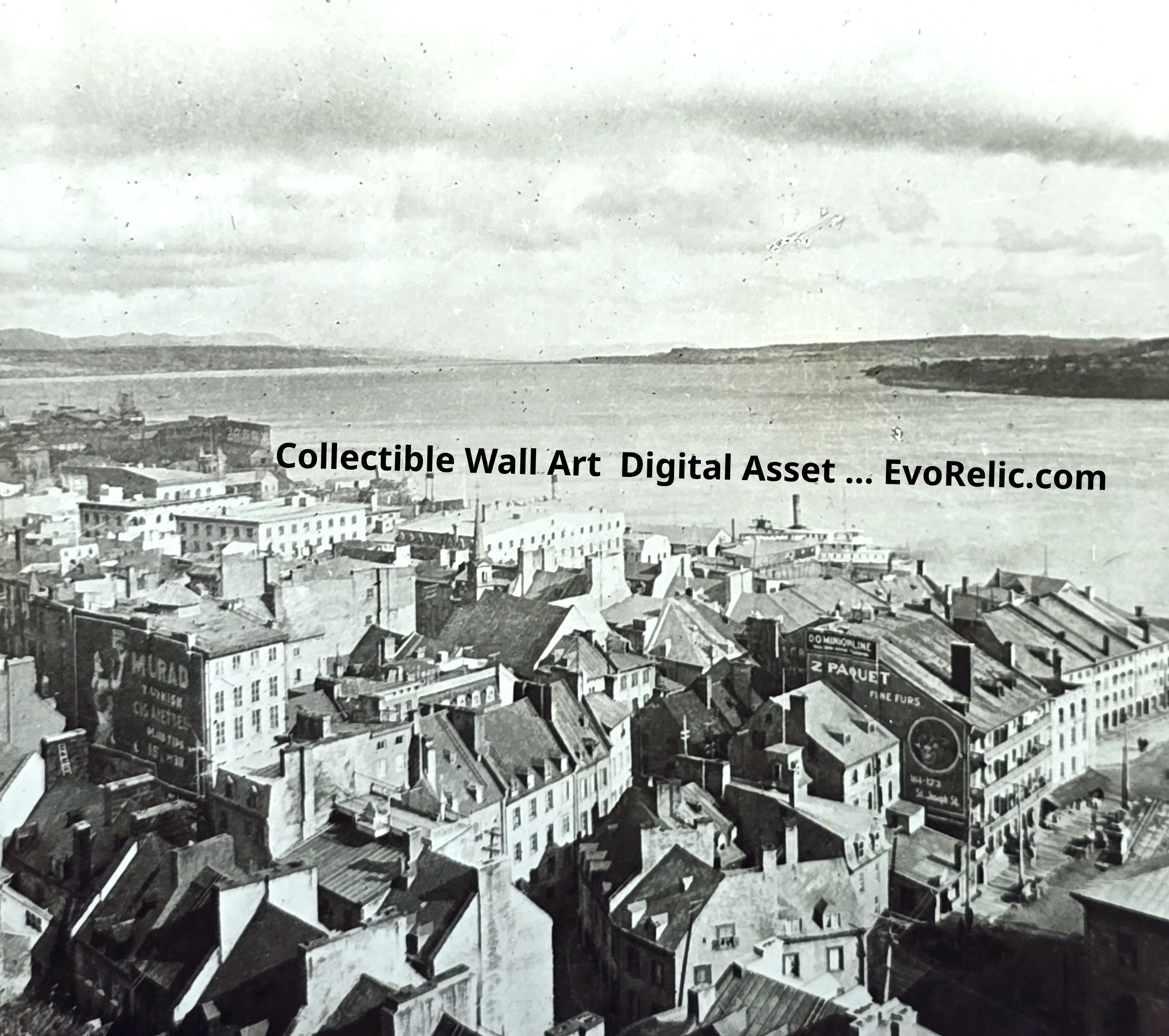 1901 Historic View of Dufferin Terrace, Quebec Canada- Wall Art Digital Asset