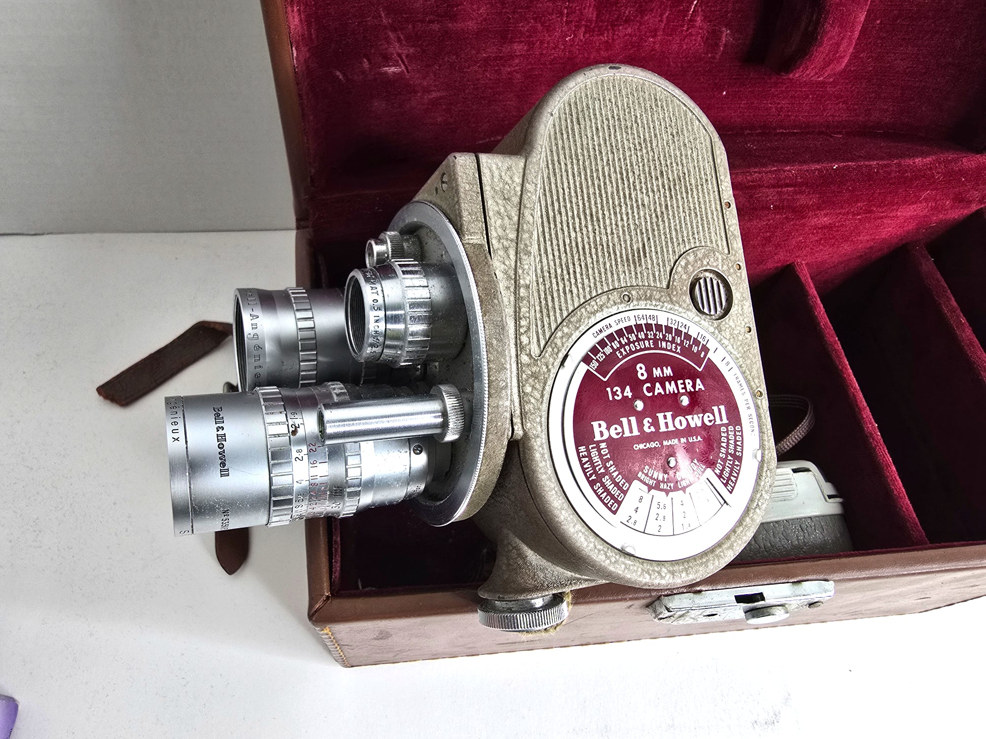 1950s Bell & Howell 8mm Movie Camera Model 134 with Case
