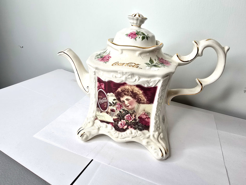 Vintage Coca Cola Tea Pot Crown Dorset Staffordshire Fine Ceramics