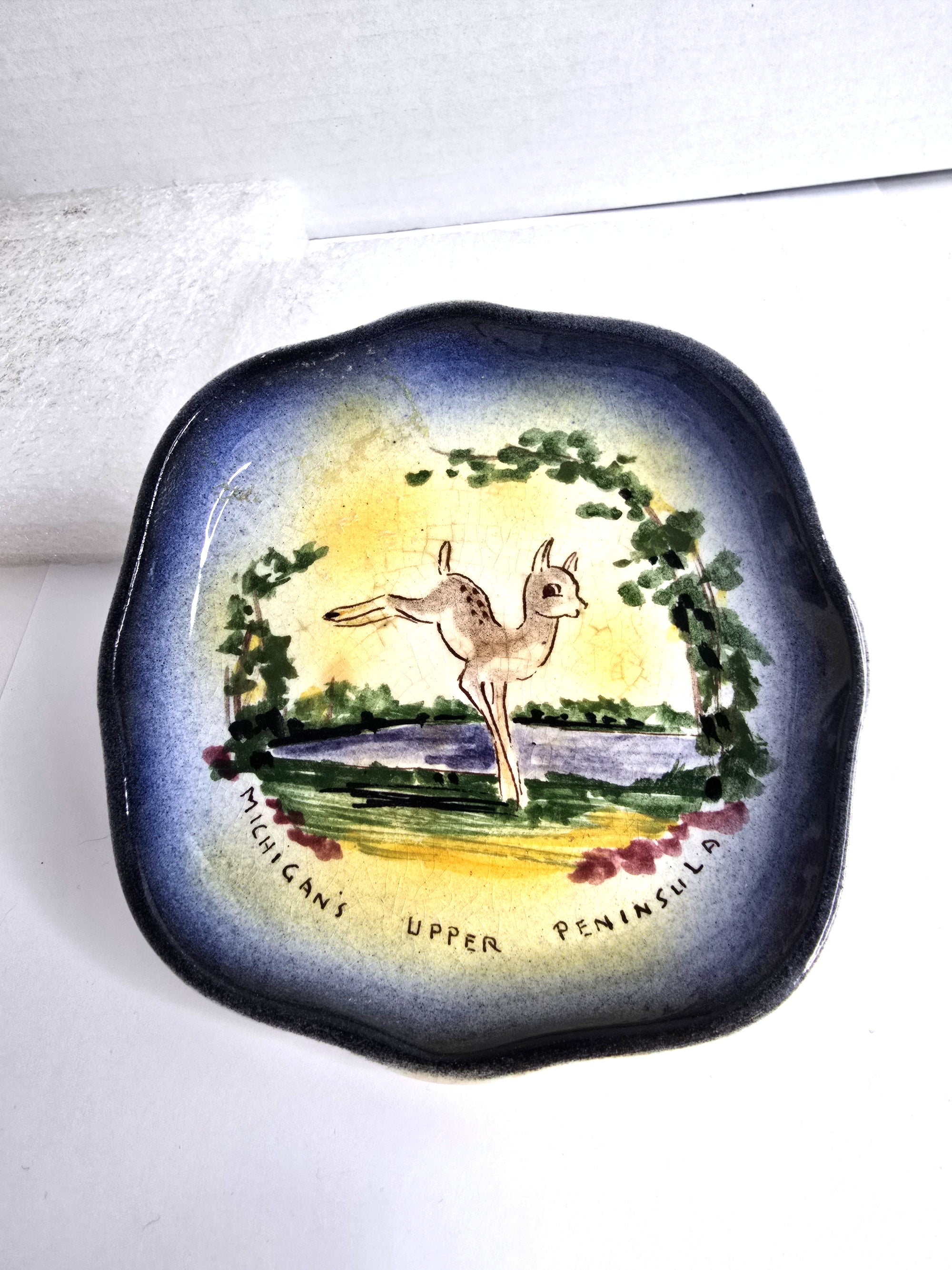 Vintage Decor Hand Painted Michigan Upper Peninsula