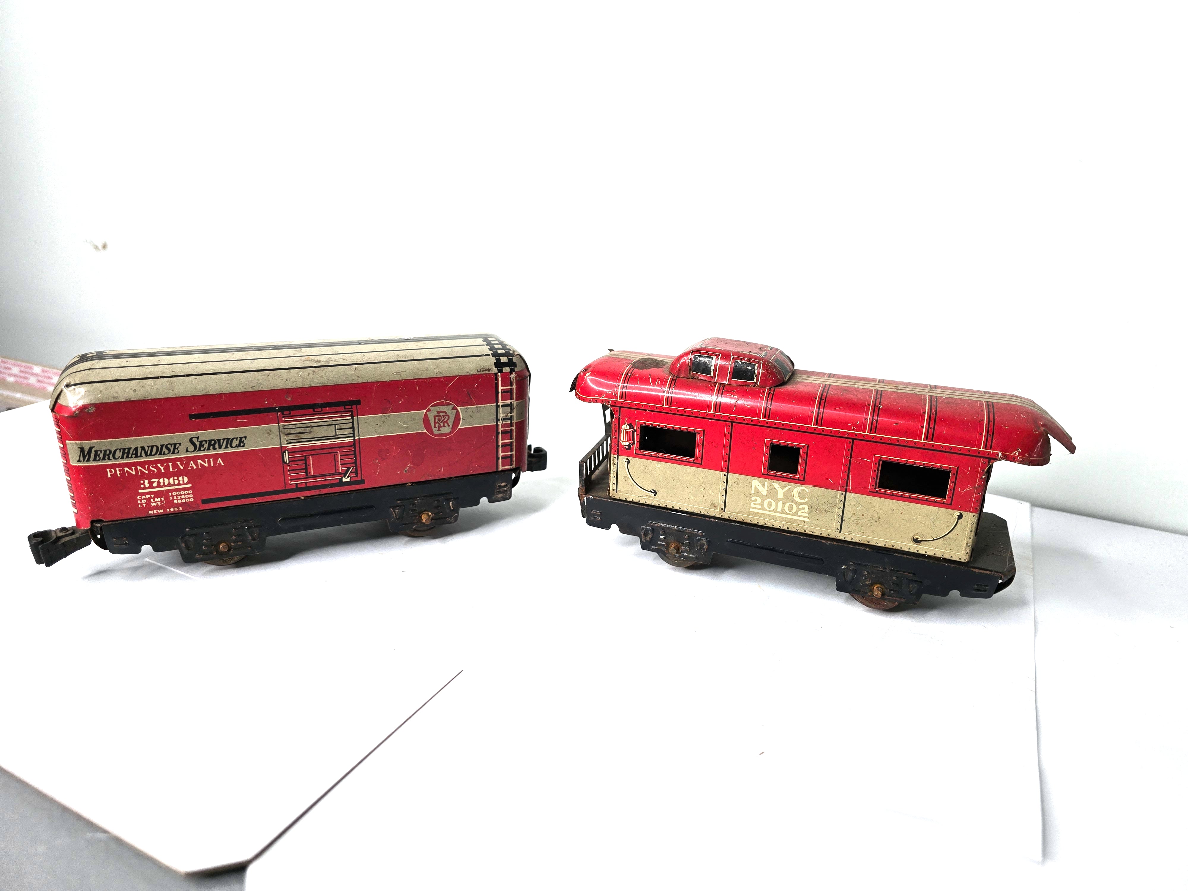 Vintage Marx Tin Litho Train Cars
