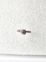 Vintage Ring Diamonds on Band Silver Plated