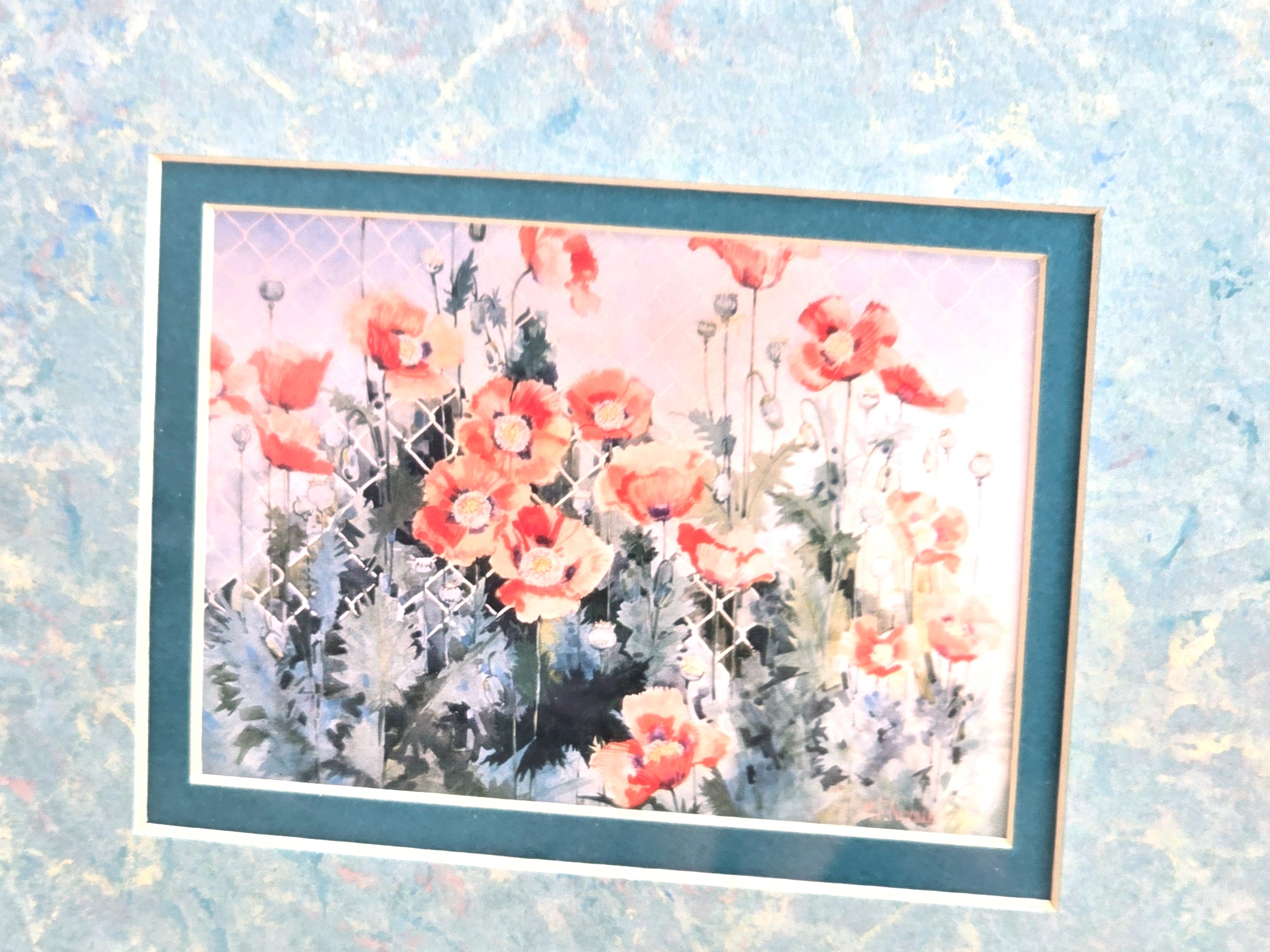 Vintage Wall Hanging Floral Poppy Patterns Artist Print