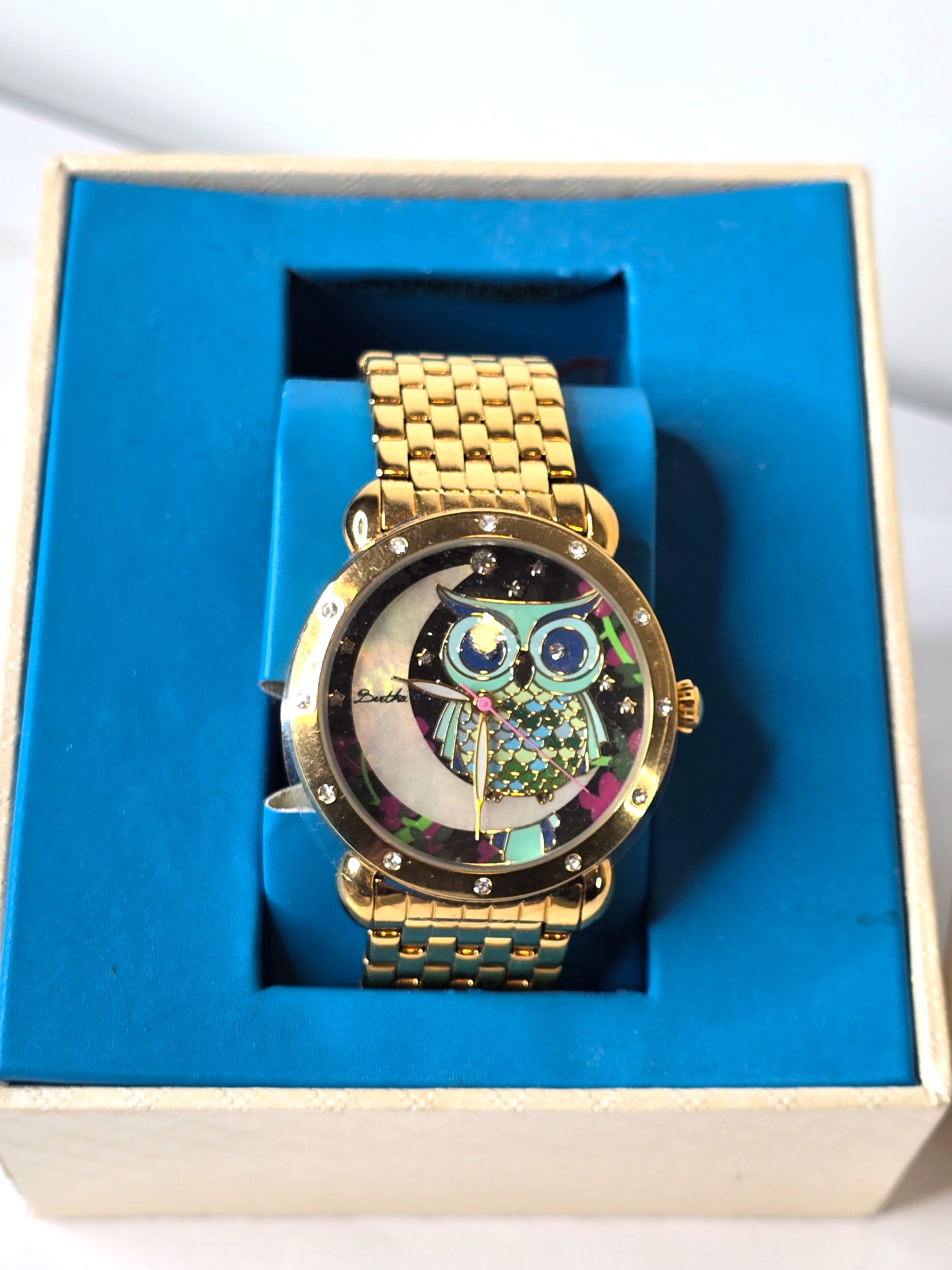 Vintage Watch Bertha Owl Gold Tone