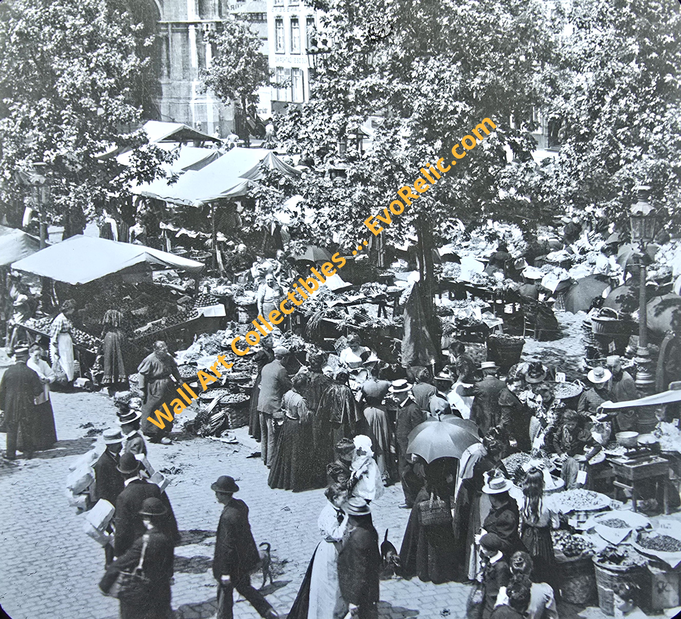 Wall Art 1920 The Vegetable Market Brussels, Belgium
