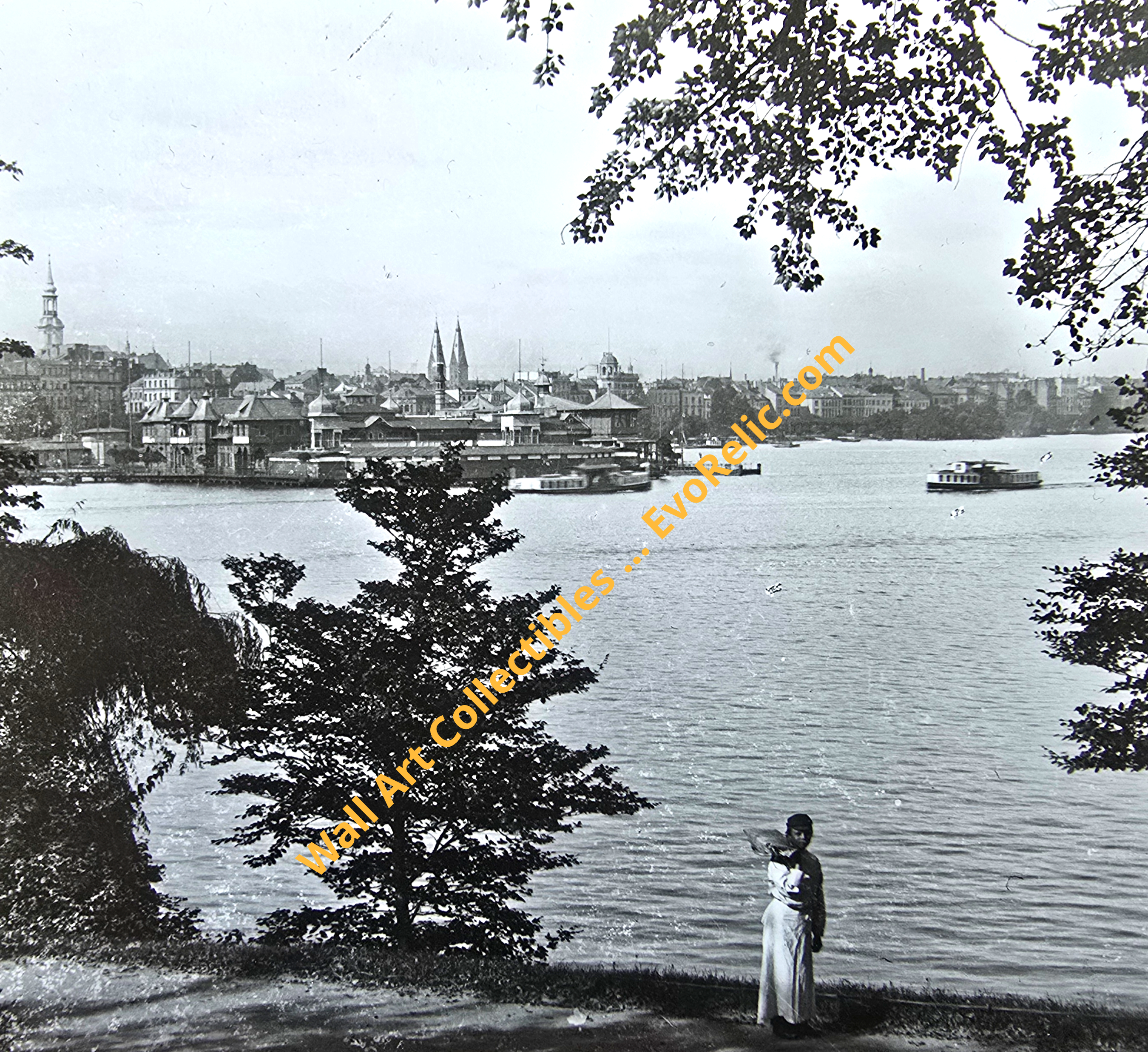 Wall Art 1925 Hamburg from Across the Elbe, Germany