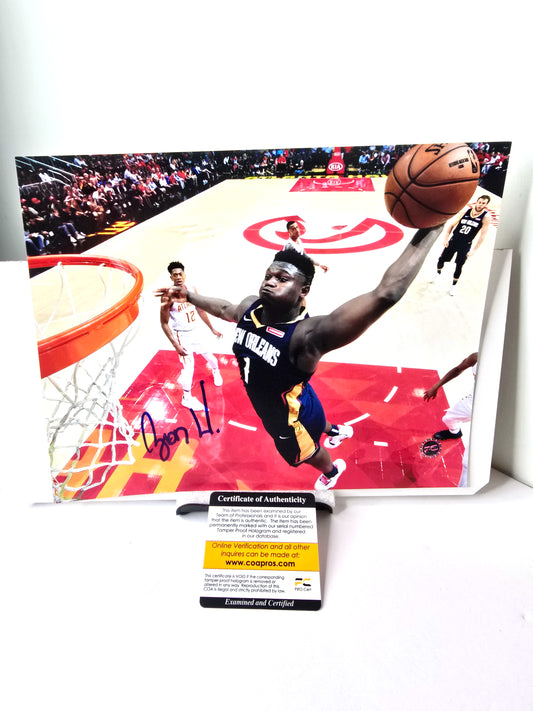 Zion Williamson Signed Autograph Photo NBA Basketball New Orleans