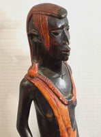 African Art Statue Handcrafted Sculpture Mahogany Wood