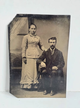 1860 Portrait of Couple Tintype Picture